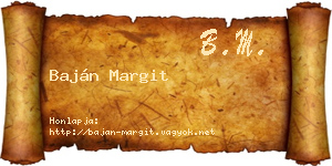 Baján Margit névjegykártya